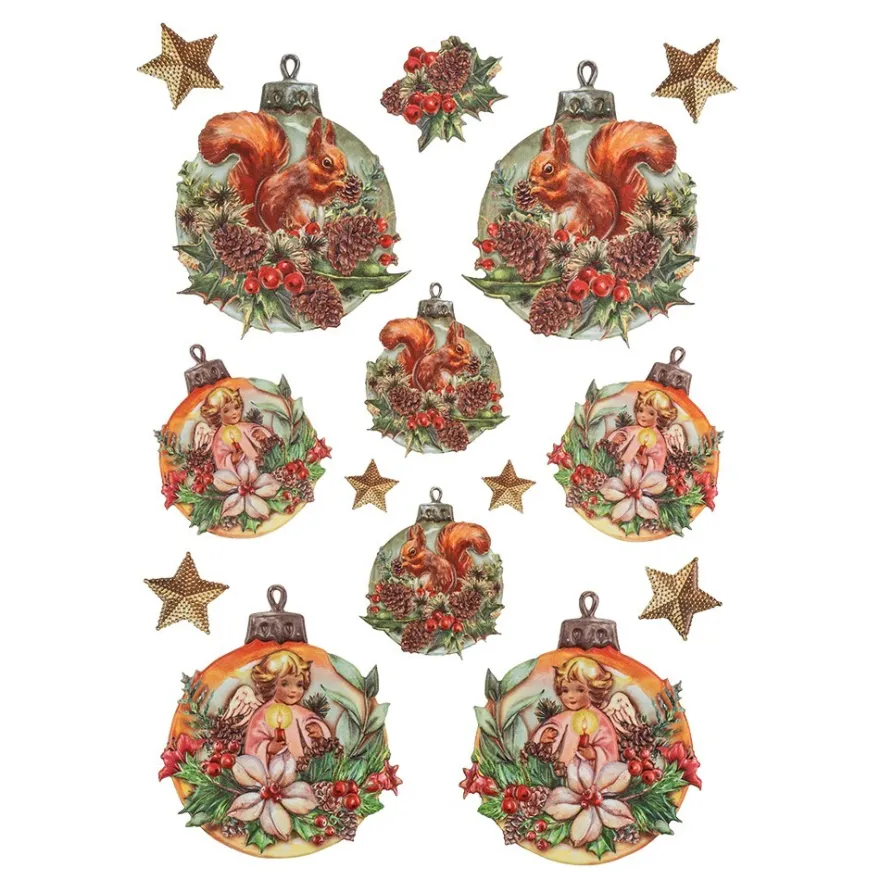 3-D Relief-Sticker, Baumschmuck 2, verschiedene Größen, selbstklebend
