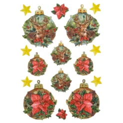 3-D Relief-Sticker, Baumschmuck 5, verschiedene Größen, selbstklebend