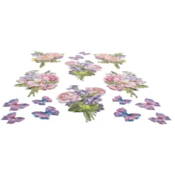 3-D Relief-Sticker, Blaue Blüten 5, verschiedene Größen, selbstklebend