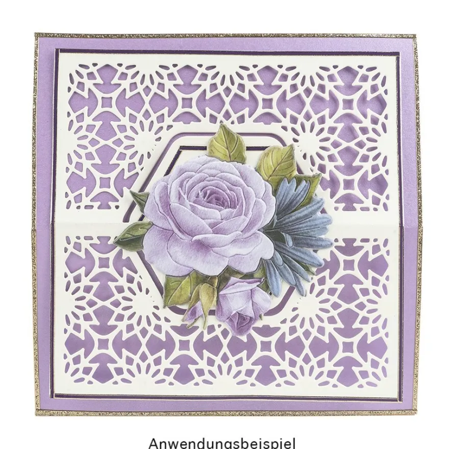 3-D Relief-Sticker, Blaue Blüten 3, verschiedene Größen, selbstklebend