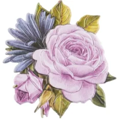 3-D Relief-Sticker, Blaue Blüten 3, verschiedene Größen, selbstklebend