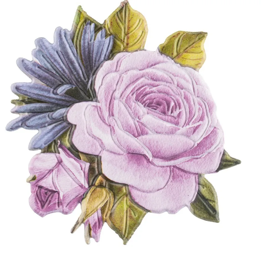 3-D Relief-Sticker, Blaue Blüten 3, verschiedene Größen, selbstklebend