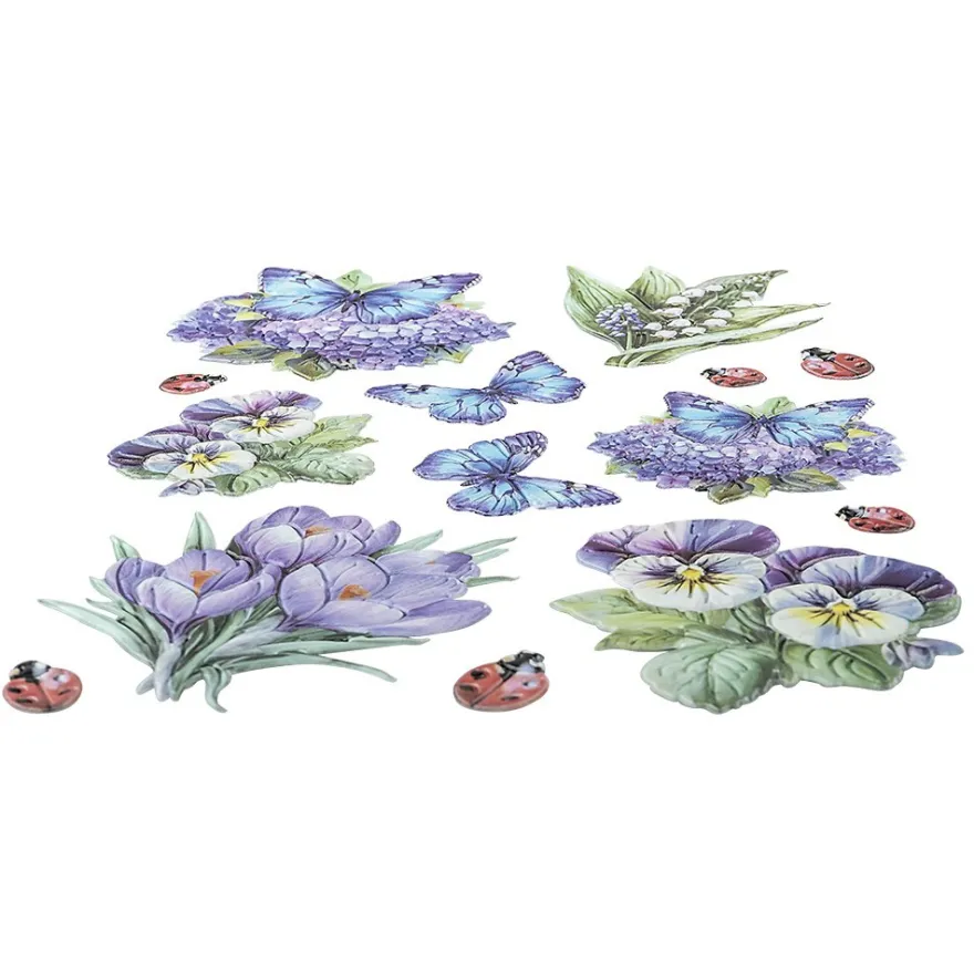 3-D Relief-Sticker, Blütenpracht 2, verschiedene Größen, selbstklebend