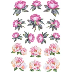 3-D Relief-Sticker, Blumen 1, 21cm x 30cm, verschiedene Größen, selbstklebend