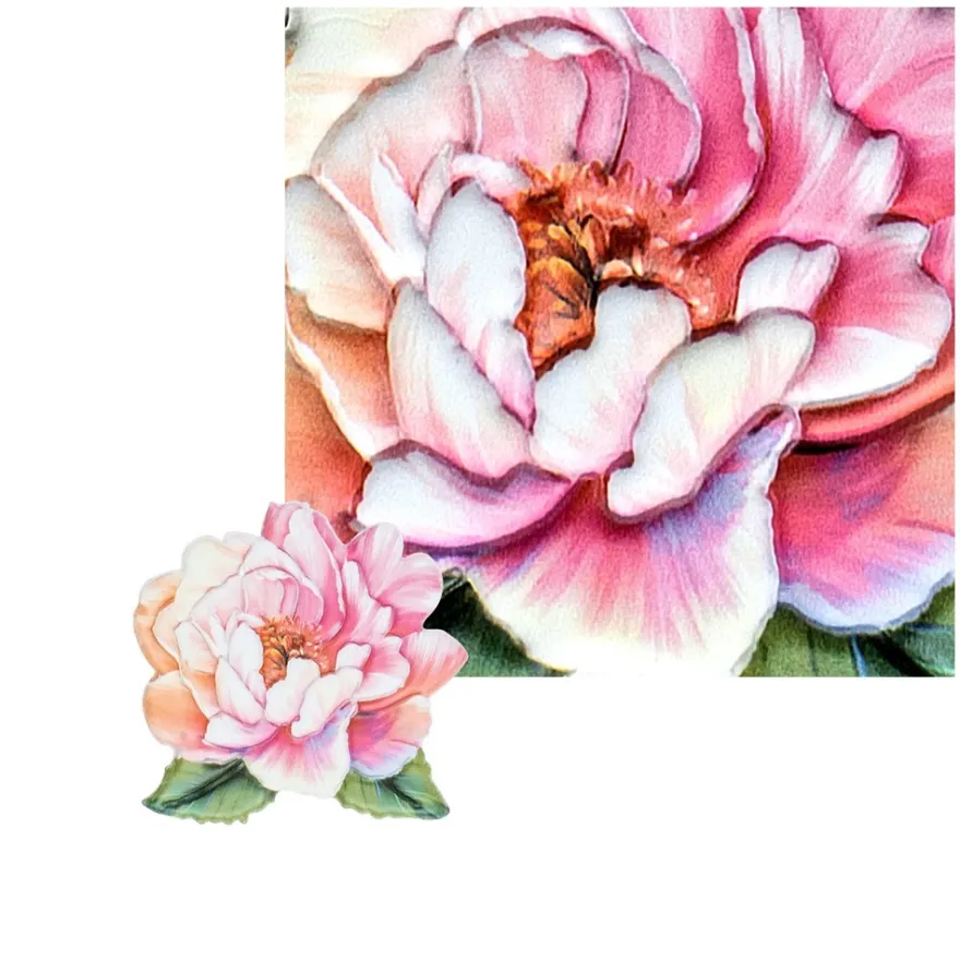 3-D Relief-Sticker, Blumen 1, 21cm x 30cm, verschiedene Größen, selbstklebend