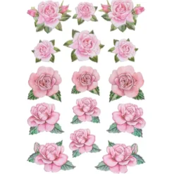 3-D Relief-Sticker, Blumen 5, 21cm x 30cm, verschiedene Größen, selbstklebend