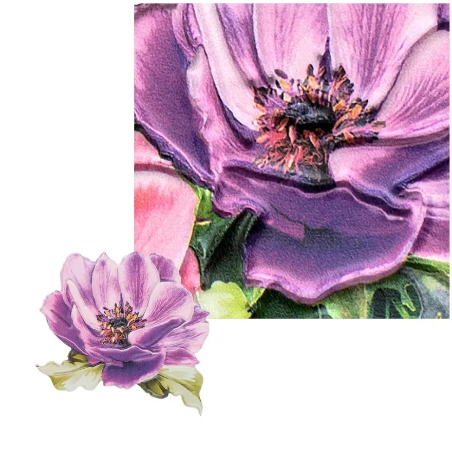 3-D Relief-Sticker, Blumen 4, 21cm x 30cm, verschiedene Größen, selbstklebend