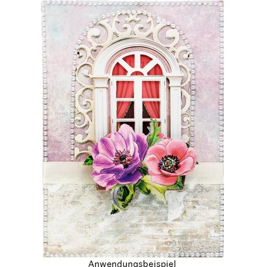 3-D Relief-Sticker, Blumen 4, 21cm x 30cm, verschiedene Größen, selbstklebend