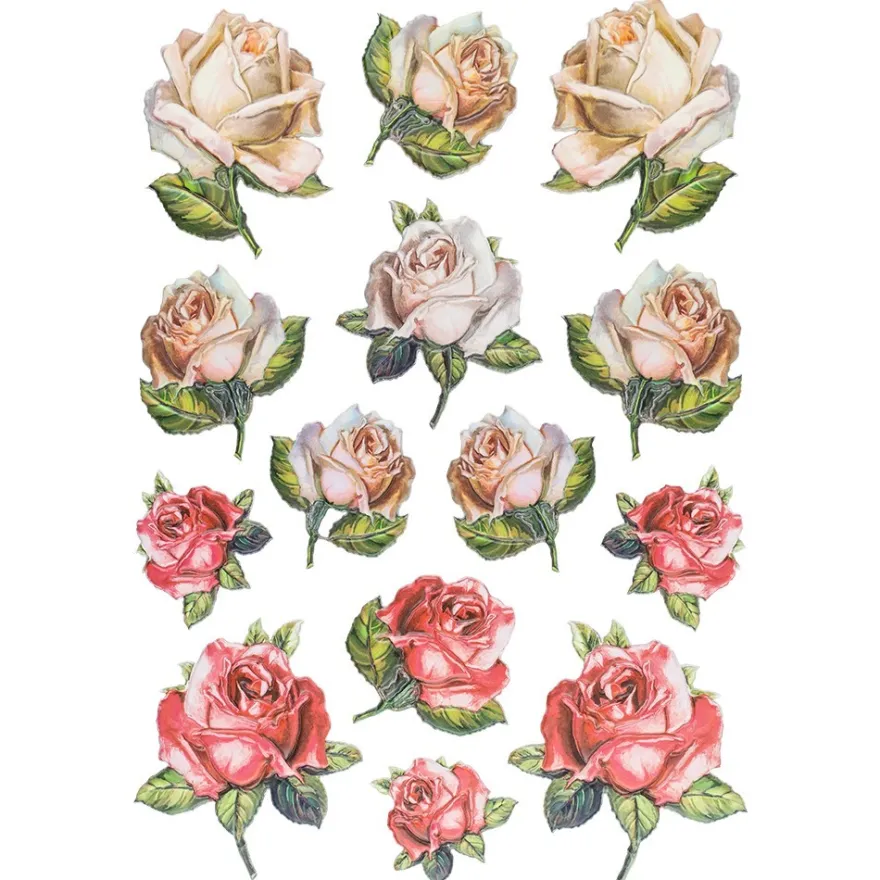 3-D Relief-Sticker, Blumen 3, 21cm x 30cm, verschiedene Größen, selbstklebend