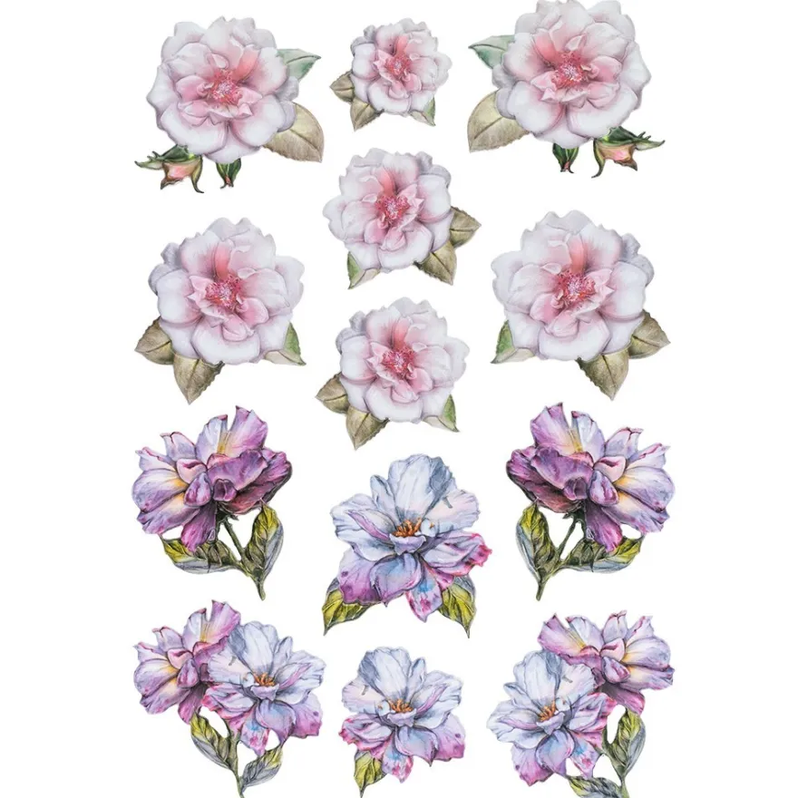 3-D Relief-Sticker, Blumen & Schmetterlinge 4, 21cm x 30cm, verschiedene Größen, selbstklebend