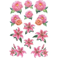 3-D Relief-Sticker, Blumen & Schmetterlinge 5, 21cm x 30cm, in versch. Größen, selbstklebend