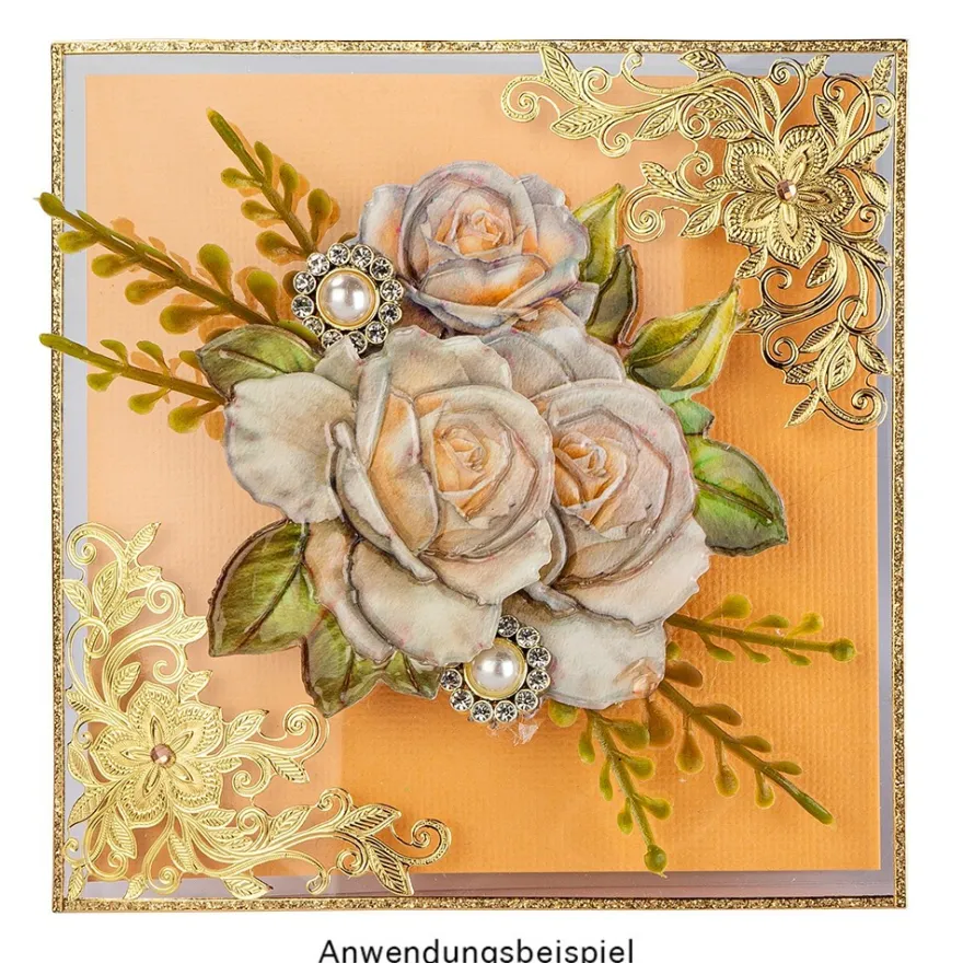 3-D Relief-Sticker, Blumen & Schmetterlinge 1, 21cm x 30cm, verschiedene Größen, selbstklebend