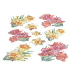 3-D Relief-Sticker, Blumensträuße 5, verschiedene Größen, selbstklebend
