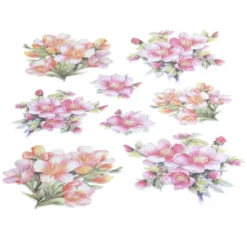 3-D Relief-Sticker, Blumensträuße 1, verschiedene Größen, selbstklebend