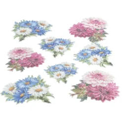 3-D Relief-Sticker, Blumensträuße 2, verschiedene Größen, selbstklebend