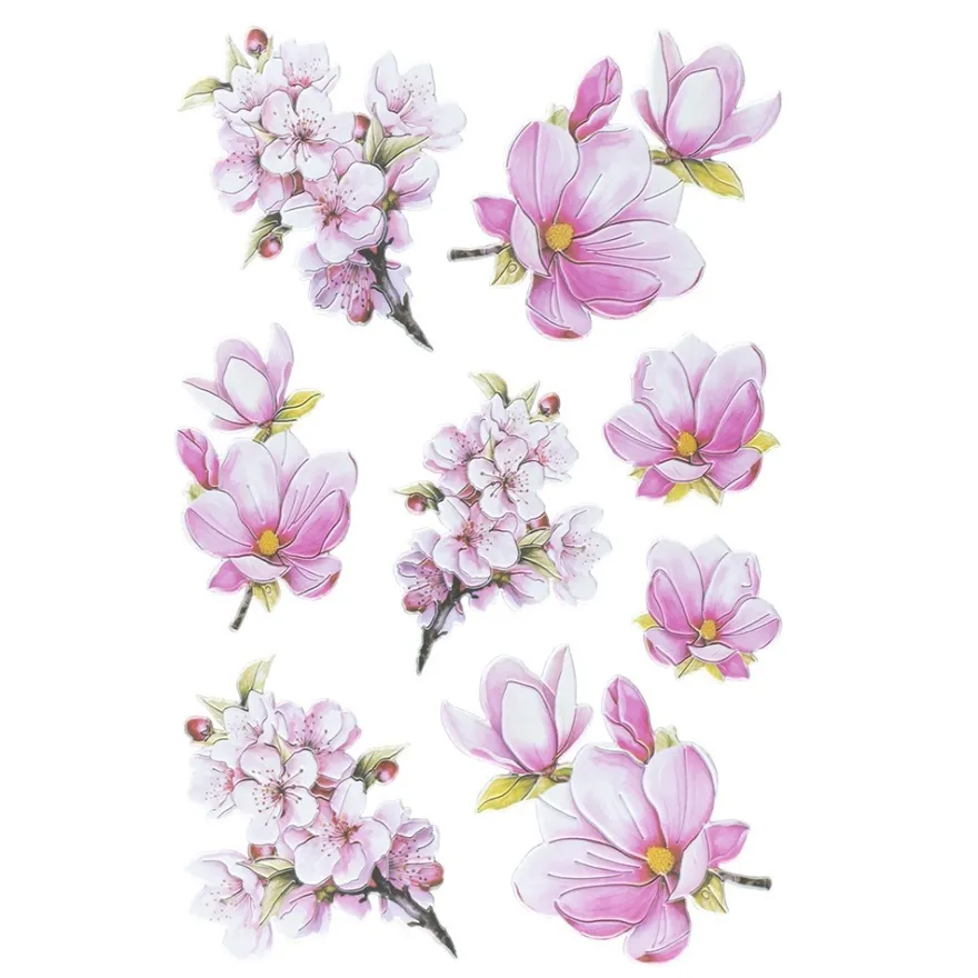 3-D Relief-Sticker, Blumensträuße 4, verschiedene Größen, selbstklebend