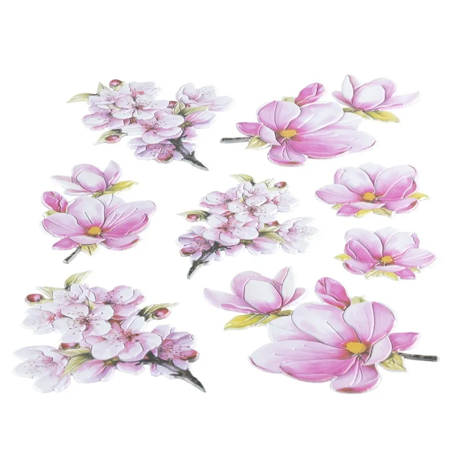 3-D Relief-Sticker, Blumensträuße 4, verschiedene Größen, selbstklebend