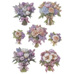 3-D Relief-Sticker, Blumensträuße 5, verschiedene Größen, selbstklebend