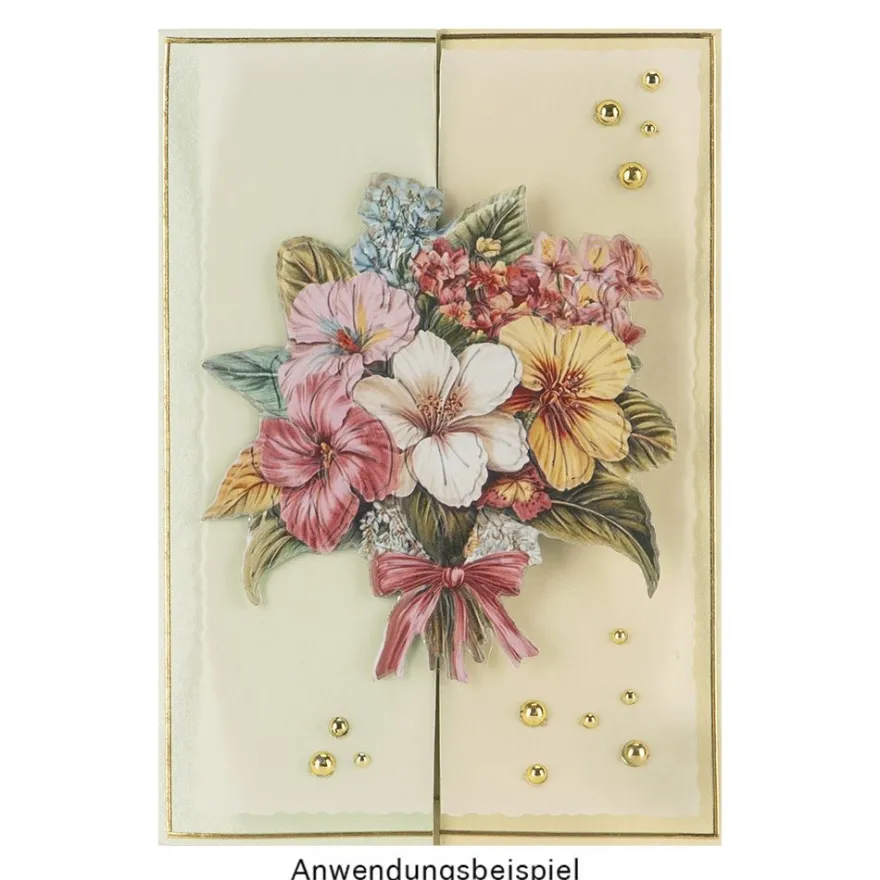 3-D Relief-Sticker, Blumensträuße 4, verschiedene Größen, selbstklebend