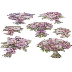 3-D Relief-Sticker, Blumensträuße 1, verschiedene Größen, selbstklebend