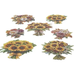 3-D Relief-Sticker, Blumensträuße 3, verschiedene Größen, selbstklebend