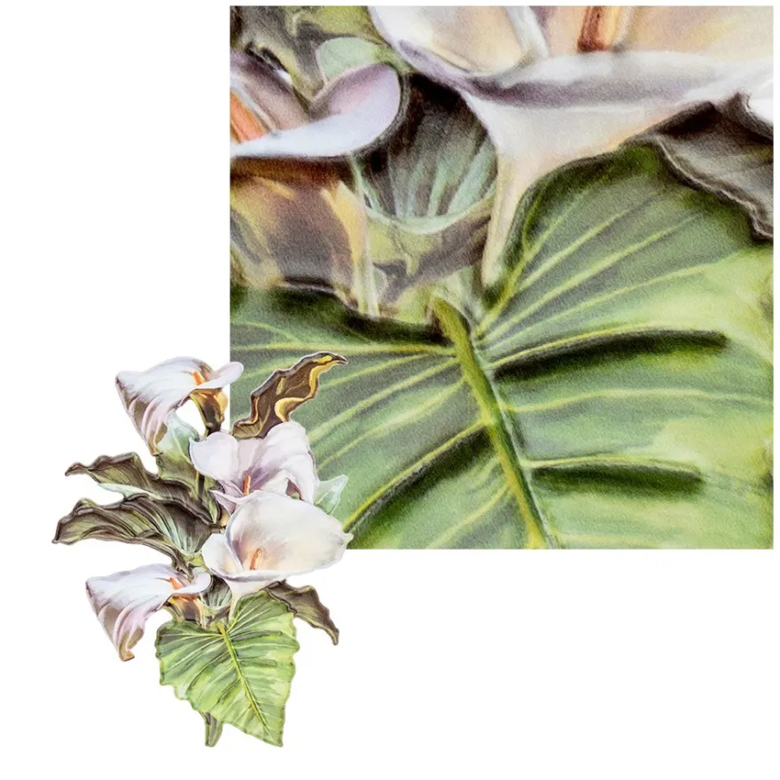 3-D Relief-Sticker, Blumen & Vasen 4, verschiedene Größen, selbstklebend