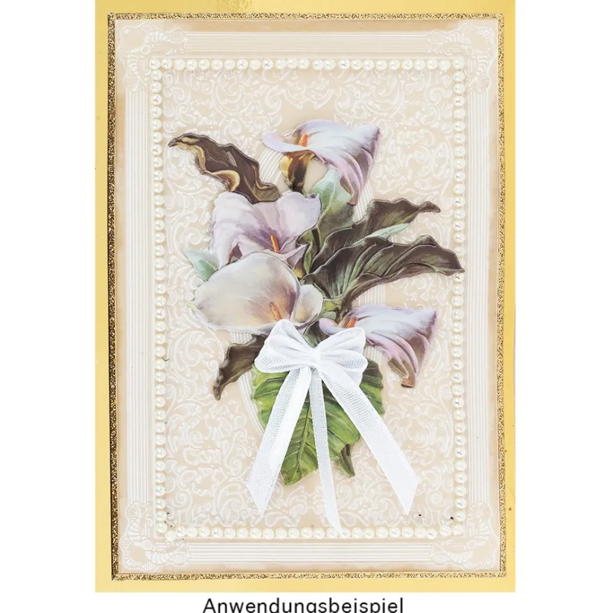 3-D Relief-Sticker, Blumen & Vasen 4, verschiedene Größen, selbstklebend