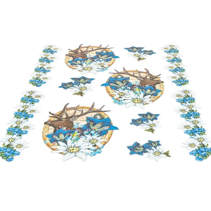 3-D Relief-Sticker, Edelweiß 2, verschiedene Größen, selbstklebend