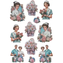 3-D Relief-Sticker, Ein Dank an die Pflege 1, verschiedene Größen, selbstklebend