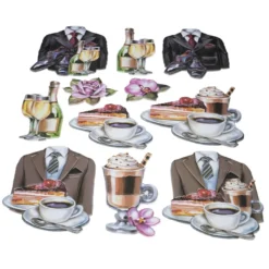 3-D Relief-Sticker, Elegante Herren-Klassiker 1, versch. Größen, selbstklebend