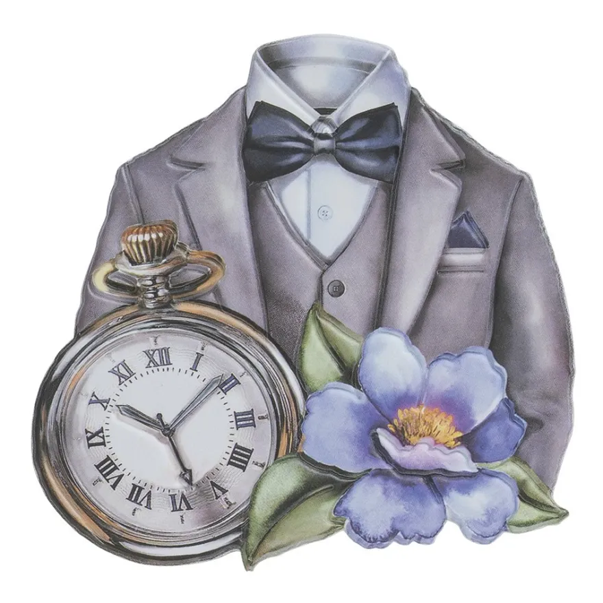 3-D Relief-Sticker, Elegante Herren-Klassiker 3, versch. Größen, selbstklebend