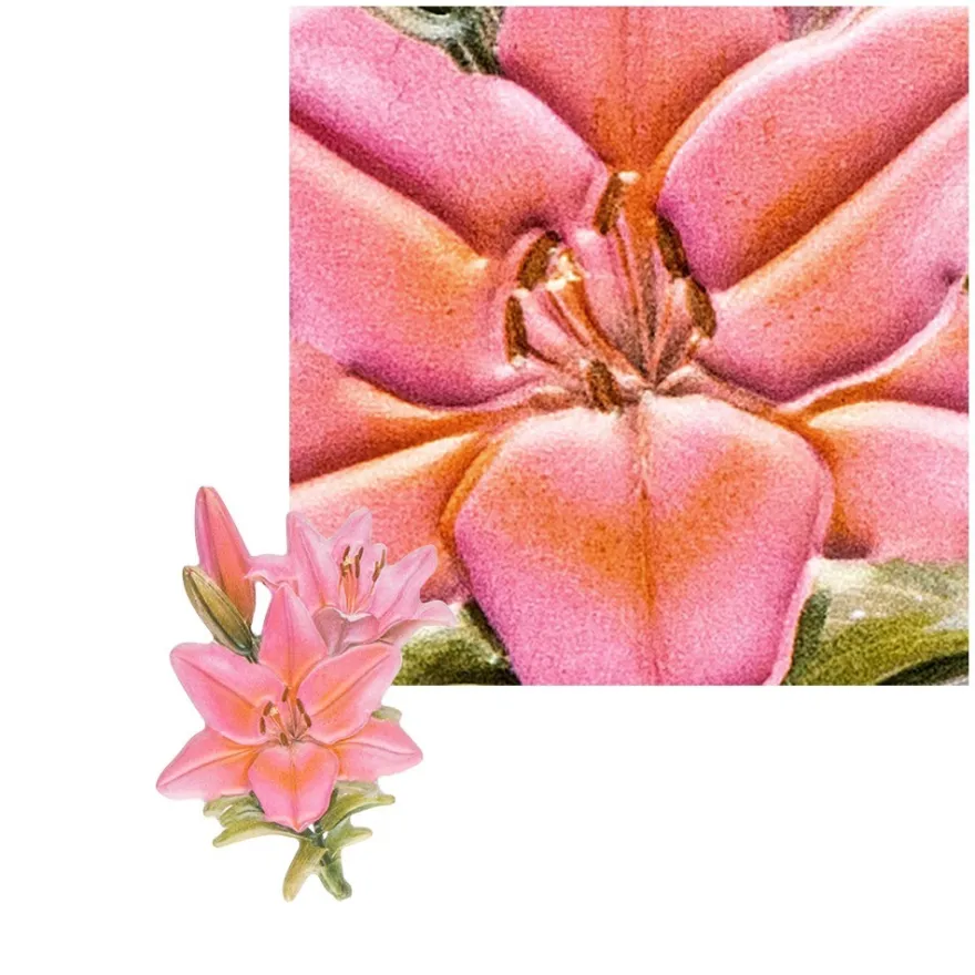 3-D Relief-Sticker, Elegante Lilien 1, 21cm x 30cm, verschiedene Größen, selbstklebend