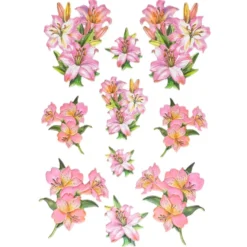 3-D Relief-Sticker, Elegante Lilien 4, 21cm x 30cm, verschiedene Größen, selbstklebend