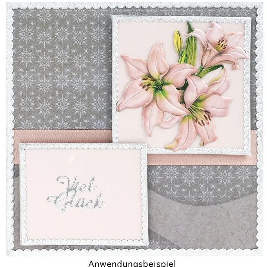 3-D Relief-Sticker, Elegante Lilien 5, 21cm x 30cm, verschiedene Größen, selbstklebend