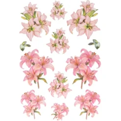3-D Relief-Sticker, Elegante Lilien 5, 21cm x 30cm, verschiedene Größen, selbstklebend