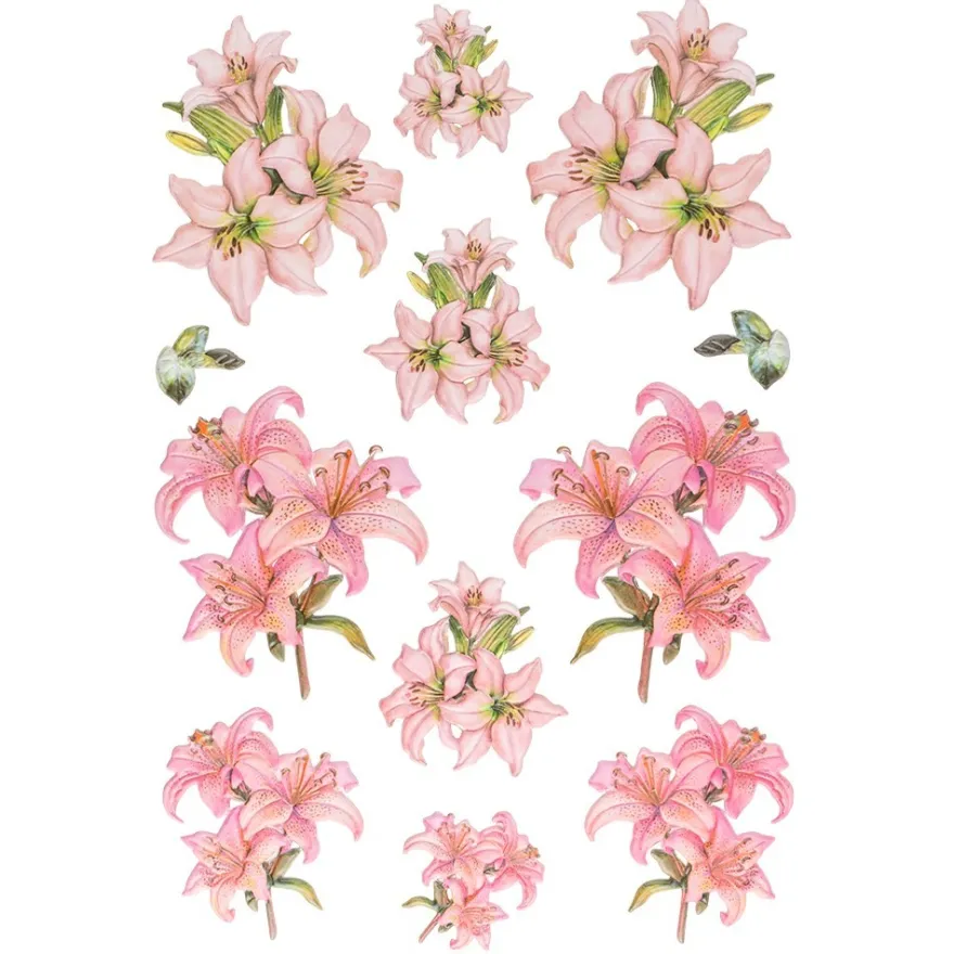 3-D Relief-Sticker, Elegante Lilien 5, 21cm x 30cm, verschiedene Größen, selbstklebend