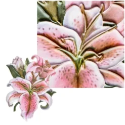 3-D Relief-Sticker, Elegante Lilien 3, 21cm x 30cm, verschiedene Größen, selbstklebend