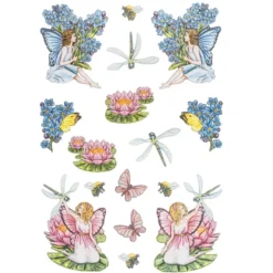 3-D Relief-Sticker, Elfenparadies 5, verschiedene Größen, selbstklebend