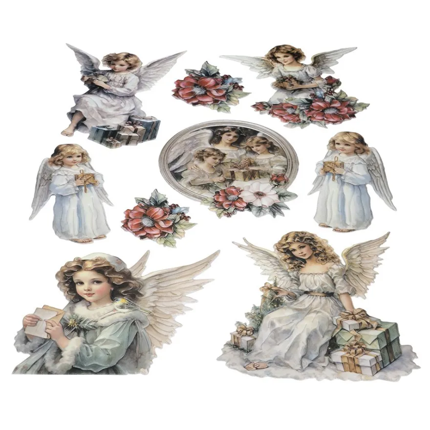 3-D Relief-Sticker, Engel, versch. Größen, selbstklebend