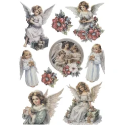 3-D Relief-Sticker, Engel, versch. Größen, selbstklebend