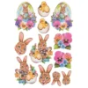 3-D Relief-Sticker, Fröhliche Osterhasen 3, verschiedene Größen, selbstklebend