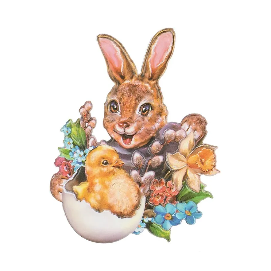 3-D Relief-Sticker, Fröhliche Osterhasen 3, verschiedene Größen, selbstklebend