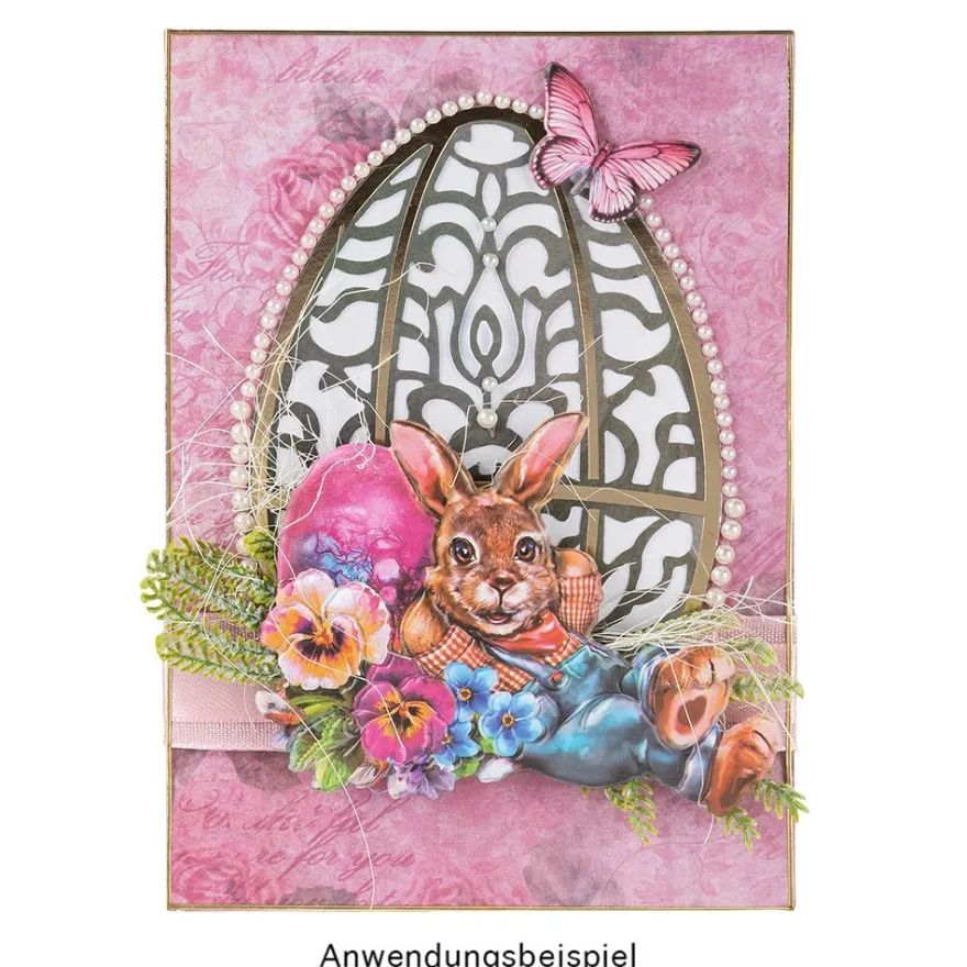 3-D Relief-Sticker, Fröhliche Osterhasen 1, verschiedene Größen, selbstklebend
