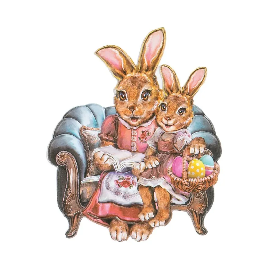 3-D Relief-Sticker, Fröhliche Osterhasen 4, verschiedene Größen, selbstklebend