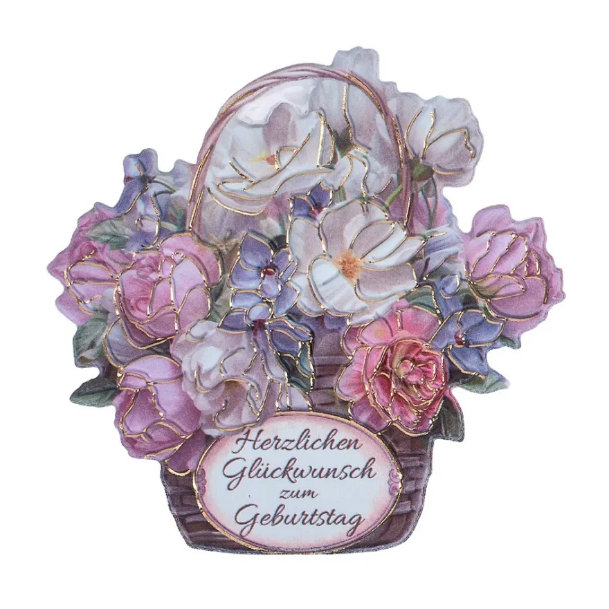 3-D Relief-Sticker, Glückwünsche & Torten 5, Folienveredelung Gold, versch. Größen, selbstklebend