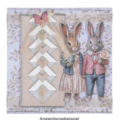 3-D Relief-Sticker, Hasenfamilie 6, verschiedene Größen, selbstklebend