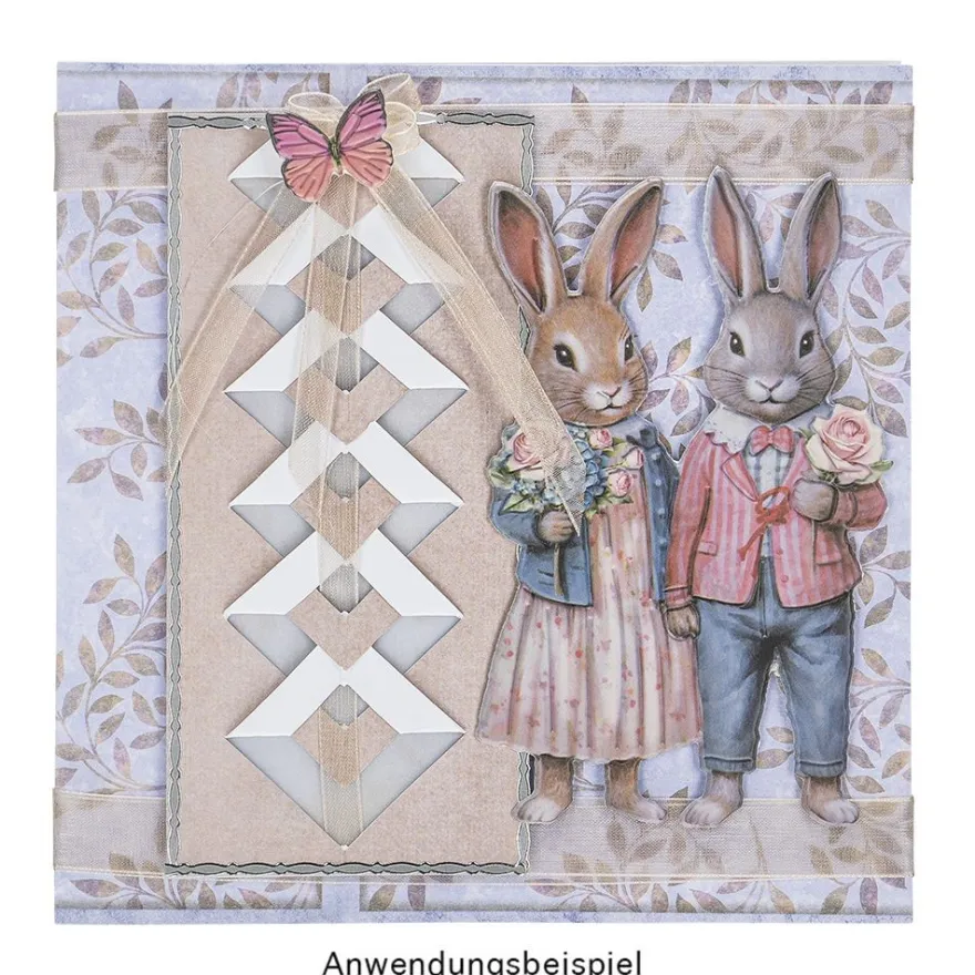 3-D Relief-Sticker, Hasenfamilie 6, verschiedene Größen, selbstklebend