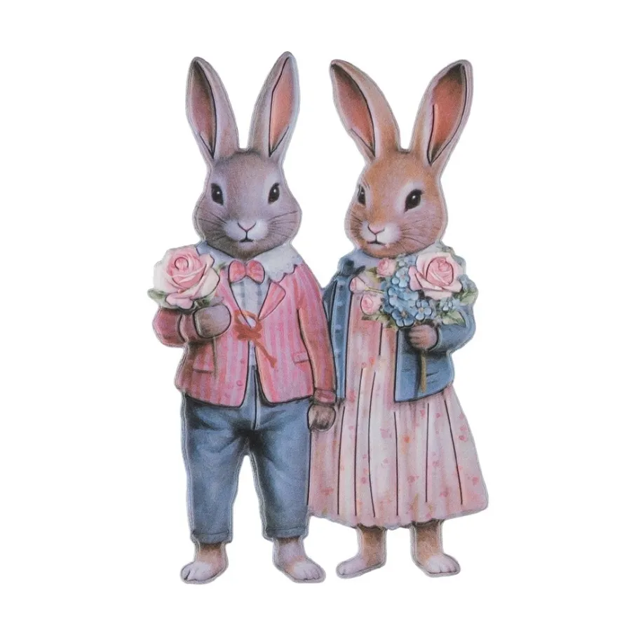 3-D Relief-Sticker, Hasenfamilie 6, verschiedene Größen, selbstklebend