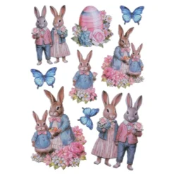 3-D Relief-Sticker, Hasenfamilie 6, verschiedene Größen, selbstklebend