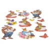 3-D Relief-Sticker, Hasenfamilie 5, verschiedene Größen, selbstklebend